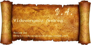 Vidovenyecz Andrea névjegykártya