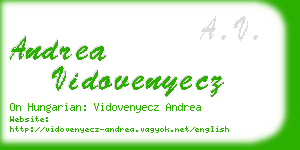 andrea vidovenyecz business card